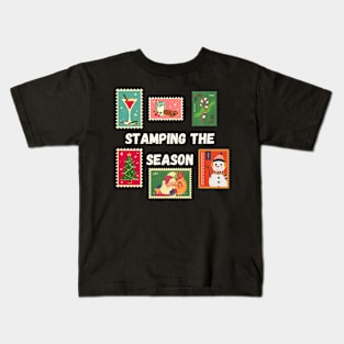 Stamping the Season, holiday, Christamas Kids T-Shirt